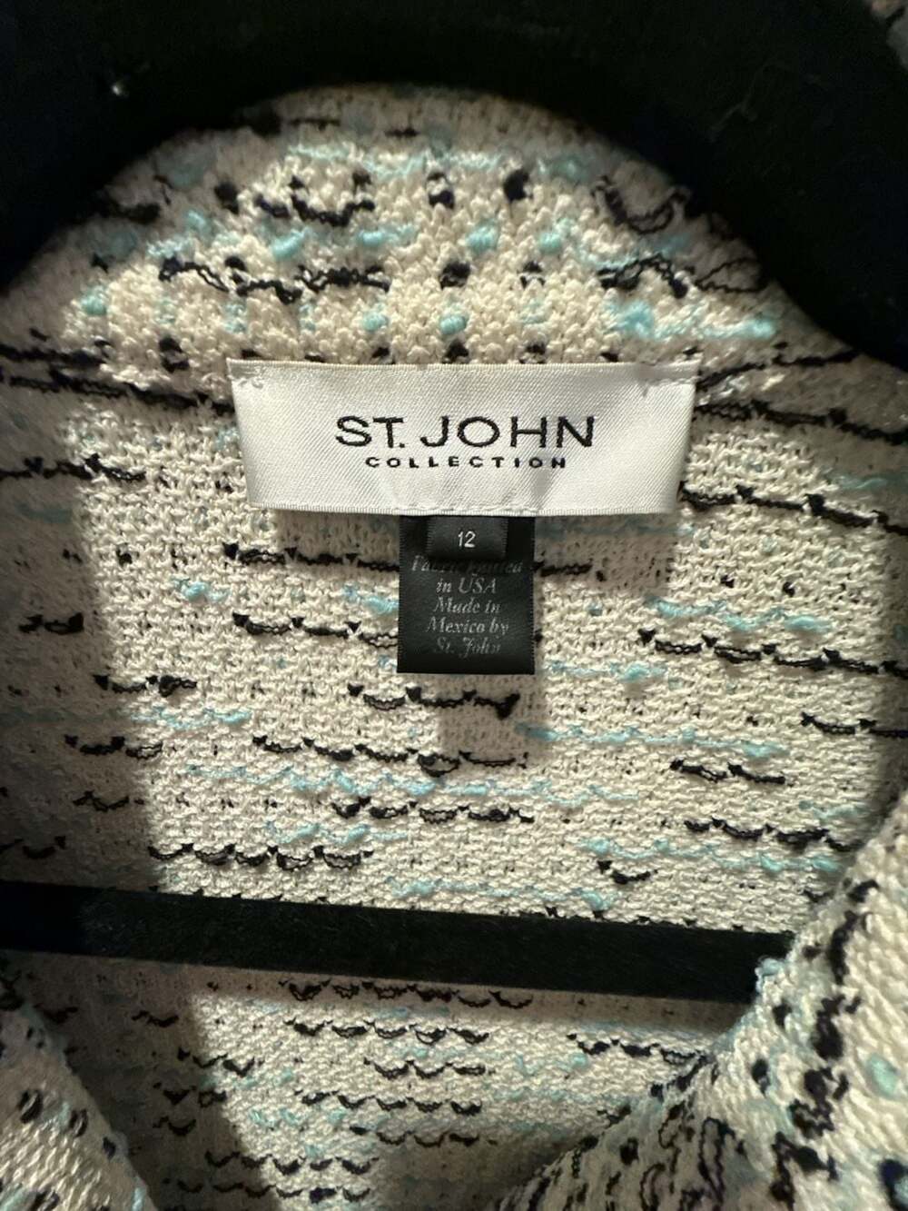St. John Collection Blazer Size 12 Tweed Blue - Picture 3 of 6